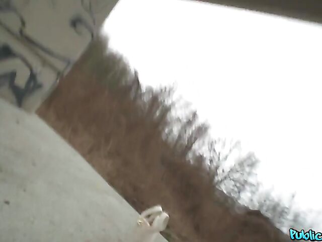 POV outdoor fuck for money in a public place with UK slut Baby Kxtten