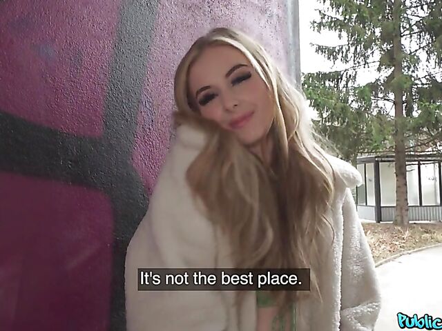 POV outdoor fuck for money in a public place with UK slut Baby Kxtten