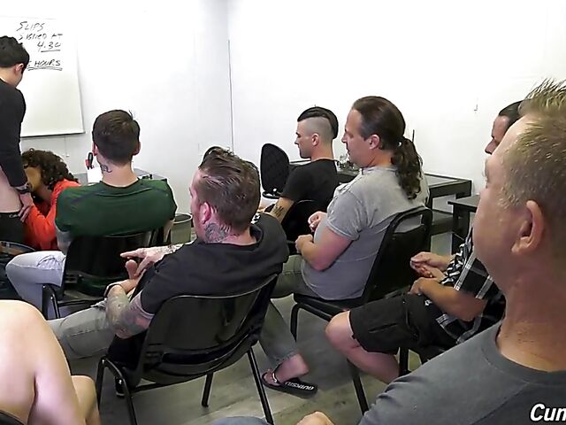 Interracial blow bang in the classroom with cum hungry ebony teacher Misty Stone