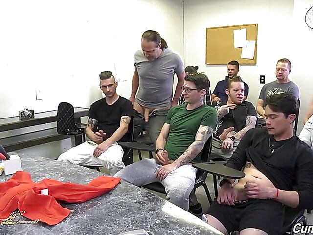 Interracial blow bang in the classroom with cum hungry ebony teacher Misty Stone