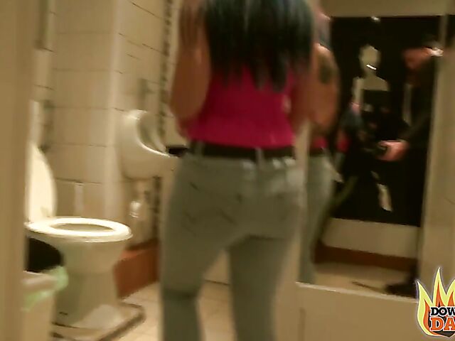 Aviva Rocks - PInk-haired slut with big boobs POV in public places