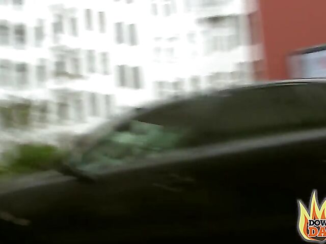 Aviva Rocks - PInk-haired slut with big boobs POV in public places