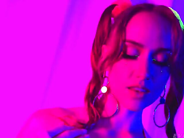 Fishnet anal fuck in neon light with Scarlet Chase