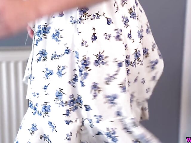 JOI British babe with small tits Honour May will make your cock hard