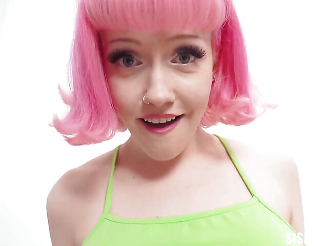 Evie Rees - Pink hair pale skin girl POV sex