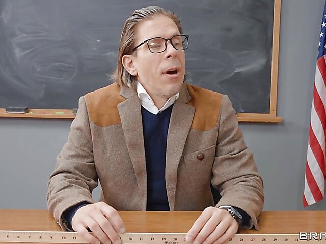 Young busty ebony schoolgirl Ali Cash sucks and fucks her teacher