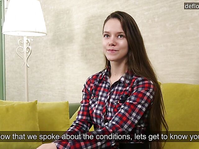 Beautiful Russian virgin teen Juliette Bellamy spreads her pussy and masturbates