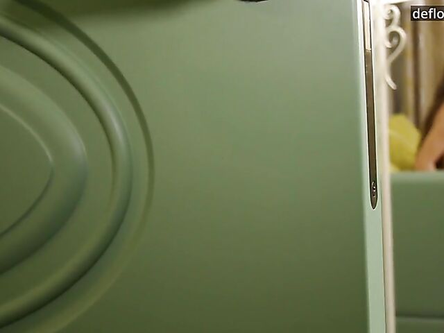 Beautiful Russian virgin teen Juliette Bellamy spreads her pussy and masturbates