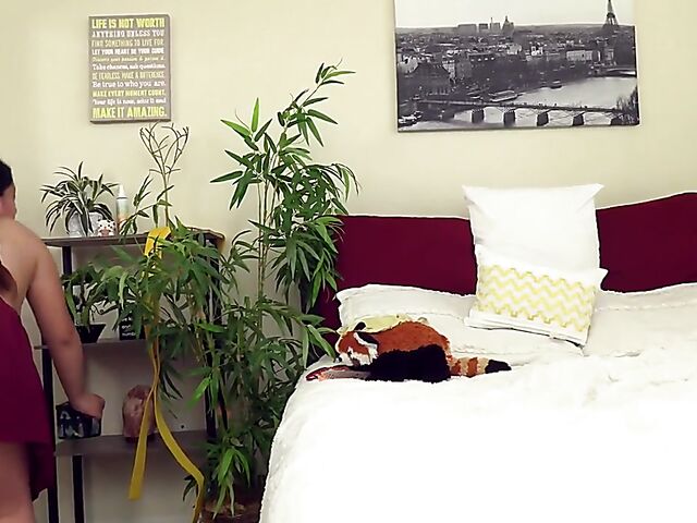 Chubby hairy Lola L masturbation and nude workout