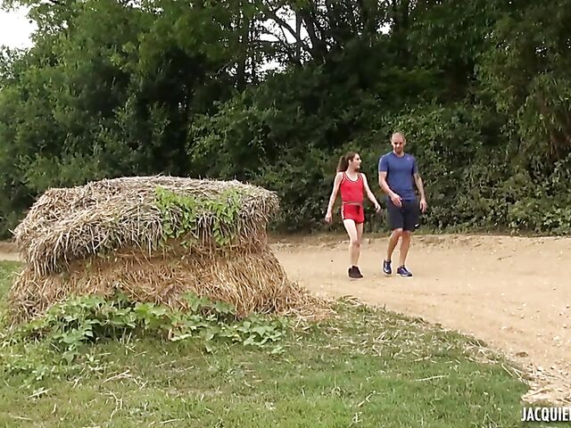 Vanessa  - Sluitty and skinny outdoor workout with  hard dick in her twat