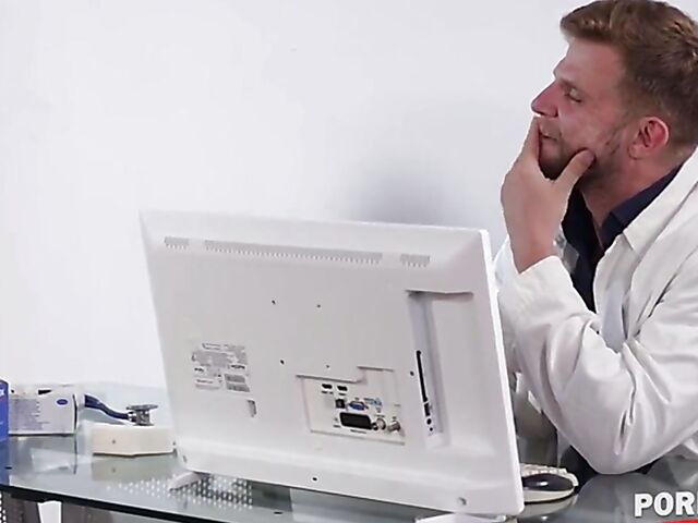 Long-legged nurse DP interracial experience in stockings and heels