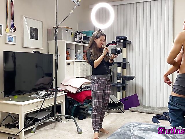 Porn backstage with blonde MILF Sophia West