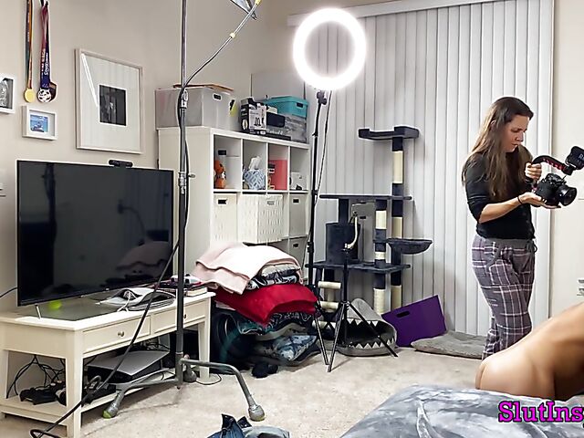 Porn backstage with blonde MILF Sophia West