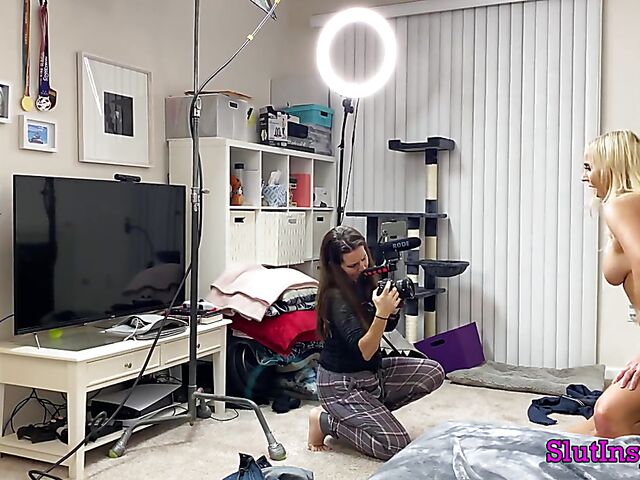 Porn backstage with blonde MILF Sophia West