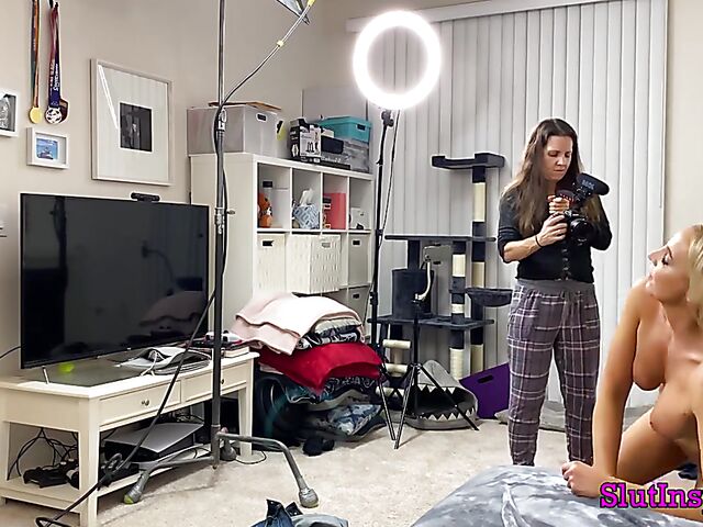 Porn backstage with blonde MILF Sophia West