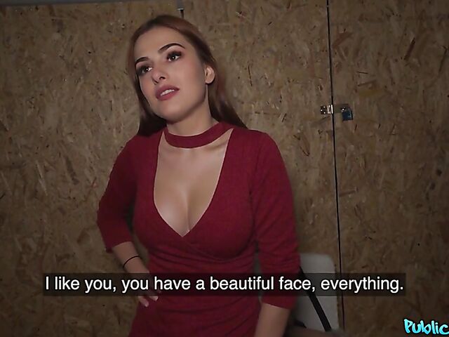 Public pick up and clothed sex for money in dress and stockings with beautiful Mina Von D