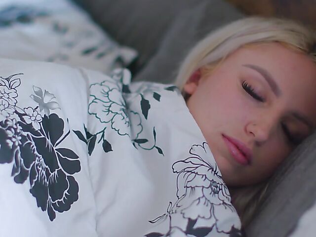 Britt Blair catches her lesbian stepmom Carmen Valentina masturbating