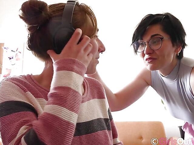 Hairy vs shaved girl on girl lesbian fingering and licking with Felicity and Ivana Liquor