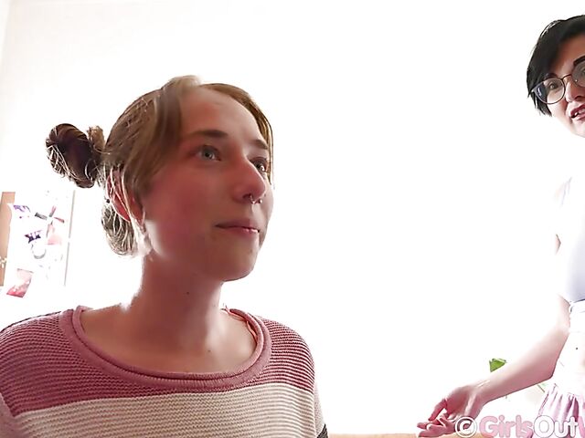 Hairy vs shaved girl on girl lesbian fingering and licking with Felicity and Ivana Liquor