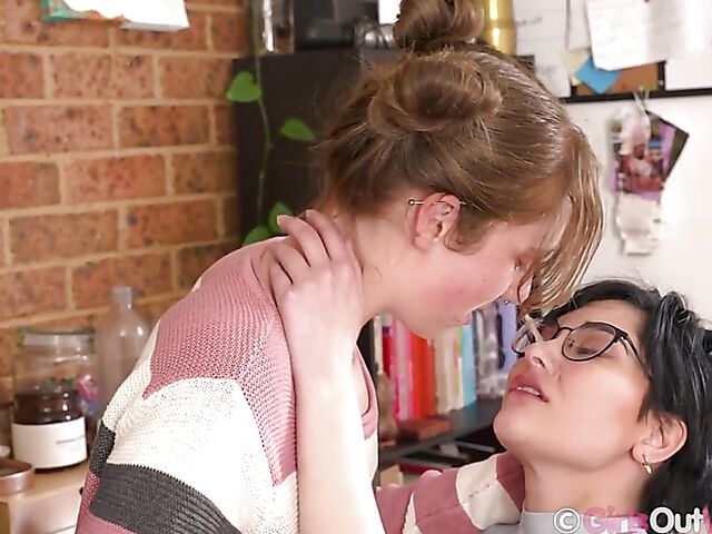 Hairy vs shaved girl on girl lesbian fingering and licking with Felicity and Ivana Liquor