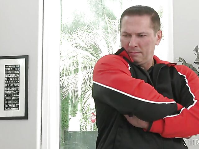 Disabled cuckold husband watches Morgan Lee get screwed on a twister mat