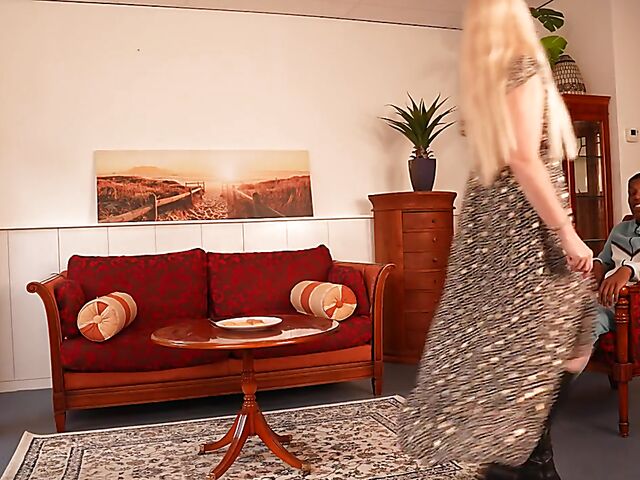 Blonde mature interracial fuck with her best friend's son