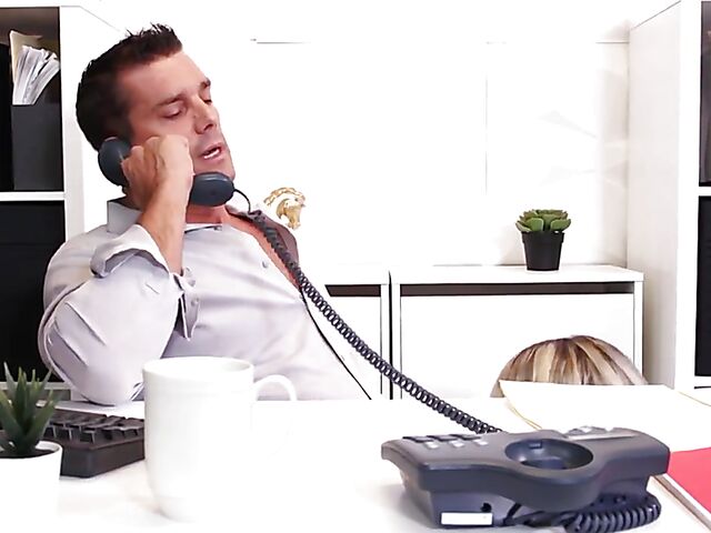 Blonde secretary Lilly Bell loves doing it with her boss