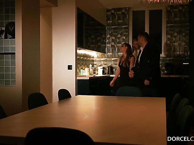 Lingerie and stockings threesome in the dark with gorgeous Clara Mia and Tiffany Leiddi