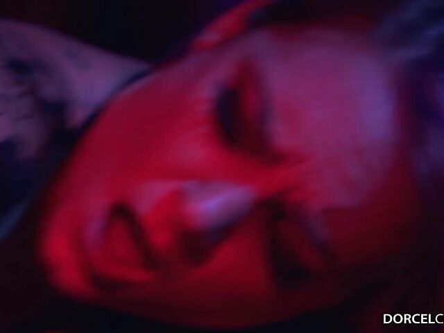 Lingerie and stockings threesome in the dark with gorgeous Clara Mia and Tiffany Leiddi