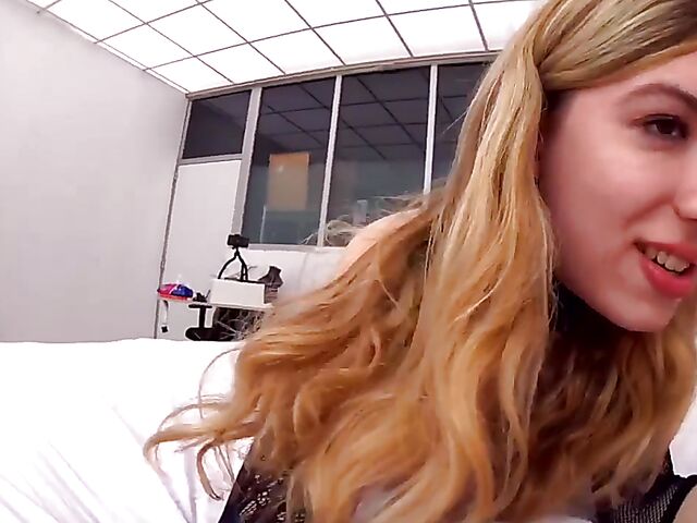 POV lingerie fuck with new chick Belle Jolie