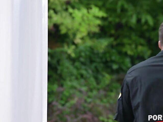 Girl-on-girl strapon anal and interracial DP orgy with hot police babes Kiara Lord and Eveline Dellai