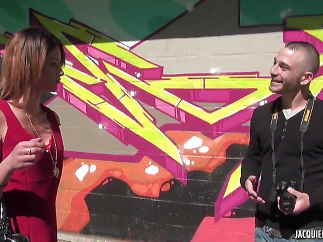 French outdoor threesome by the lake with Carla Rosa