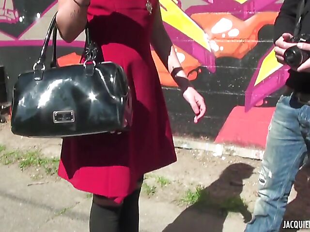 French outdoor threesome by the lake with Carla Rosa