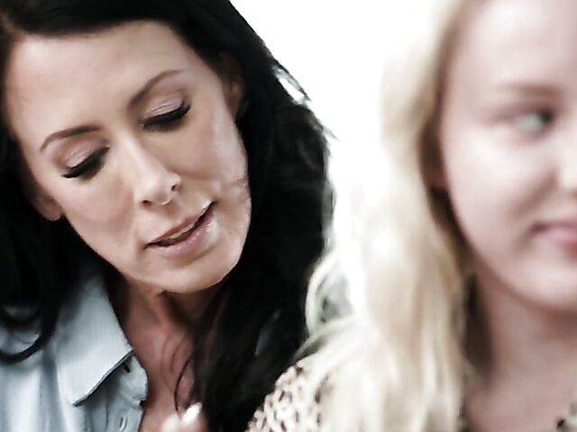 Teen and two milfs lesbian threesome with Reagan Foxx, Rachael Cavalli, and Dixie Lynn