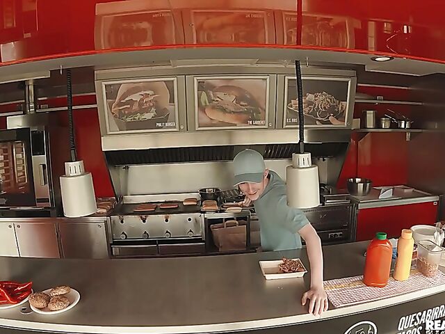 POV sex in the food truck with busty hot dog lover Lady Lyne