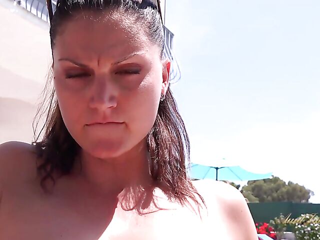 Naughty MILF POV fantasy by the pool featuring Eva Johnson