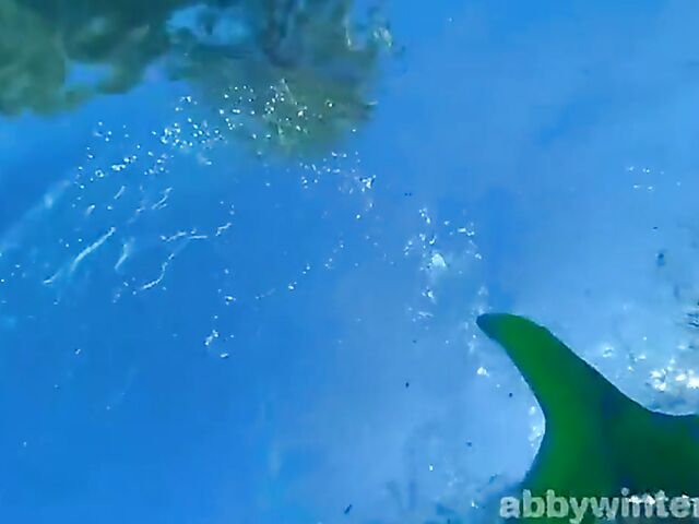 Hairy mermaid with big natural tits Lucy Q loves her sex toys