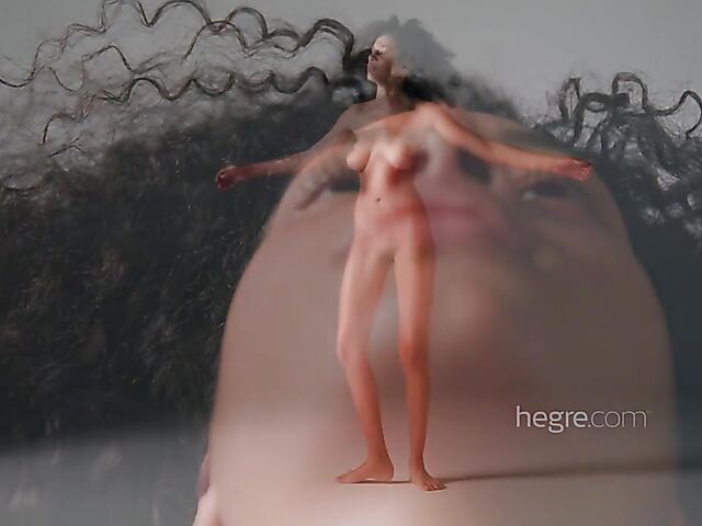 Erotic nude art solo with curly hair beauty Teti