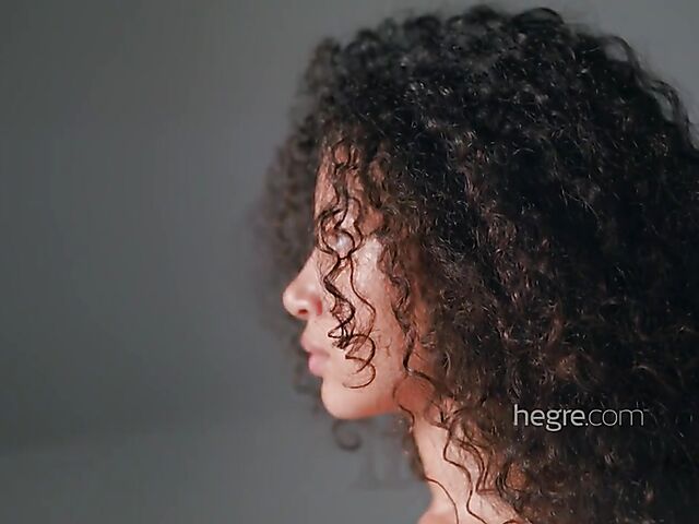 Erotic nude art solo with curly hair beauty Teti