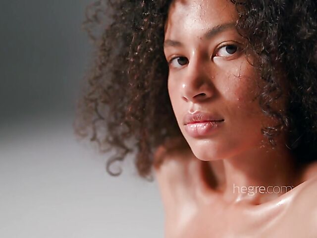 Erotic nude art solo with curly hair beauty Teti