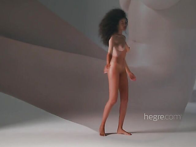 Erotic nude art solo with curly hair beauty Teti