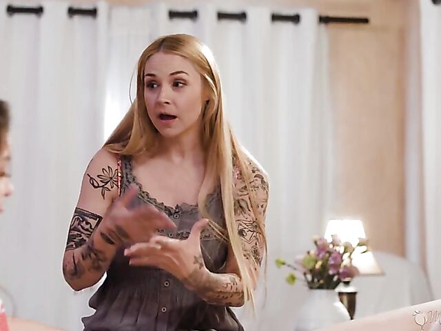 MIlf and teens lesbian foursome with Sarah Vandella, Lily Larimar, Athena Faris, and Maddy May