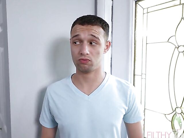 Brittany Andrews - Busty blonde MILF anal with her stepson in the bathroom