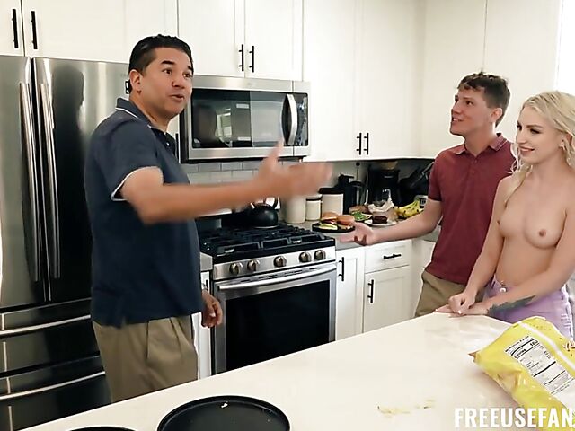 Rion’s friend watches him fuck cute blonde teen Britt Blair