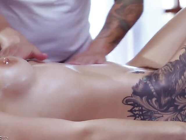 Intense massage sex with pierced tits girl Maddy May