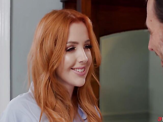 British big tits redhead Scarlett Jones is back home with amnesia and gets pounded in her bedroom