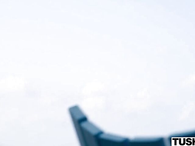 Seaside outdoor anal with shaved blonde Kenzie Anne