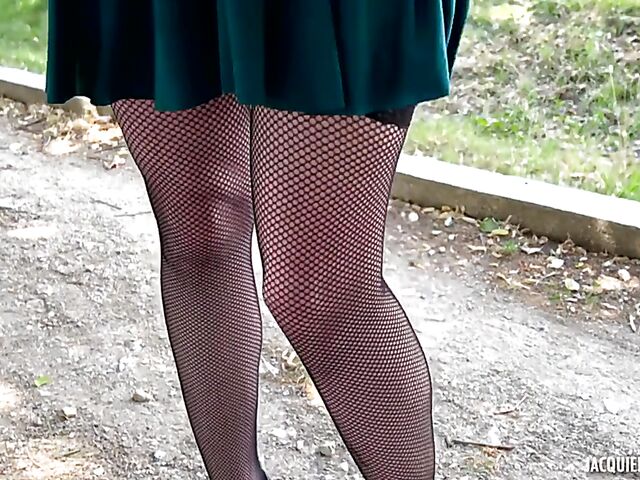 Outdoor stockings and shoes fuck poolside with 24-year-old Stella from Lille