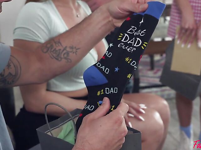 Father's Day foursome family sex fantasy with Khloe Kapri and Skylar Snow