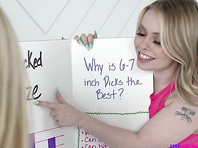 FFM teen threesome with Haley Spades and Jazmin Luv fucking the exact size cock